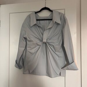 Alexander Wang Butterfly Pull Up Button Down Shirt. Size M. Color light blue